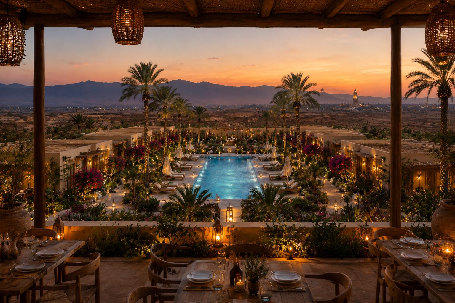 Maison Calista terrace and pool near Marrakech