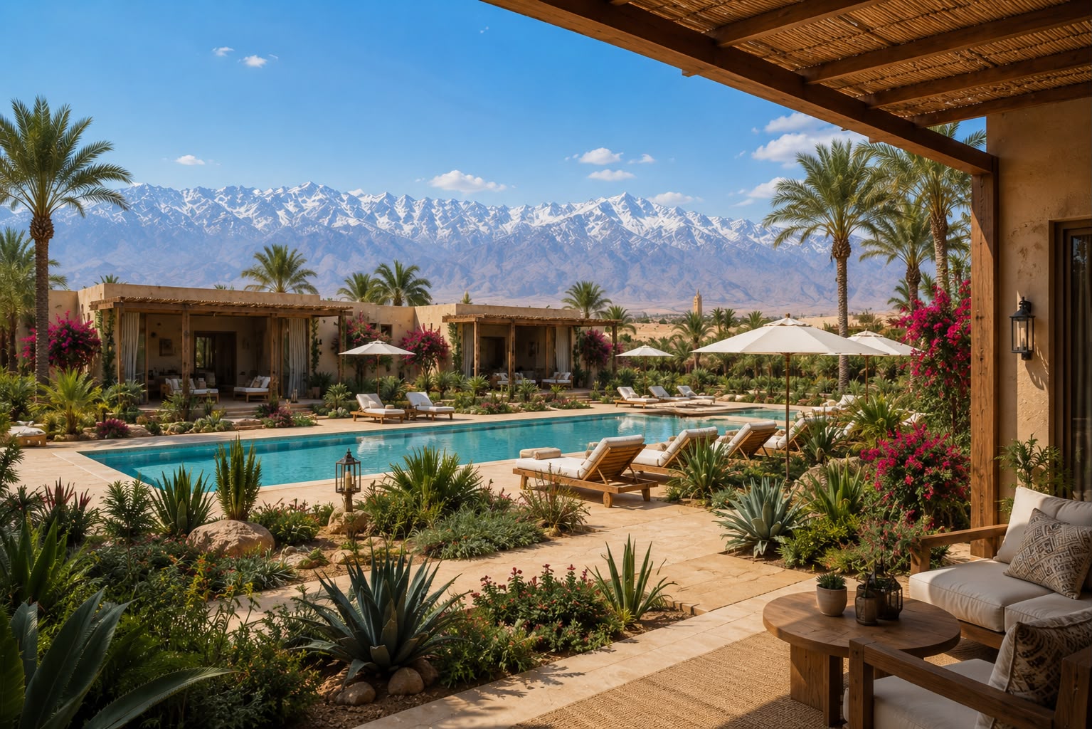 Terrasse et piscine de Maison Calista près de Marrakech